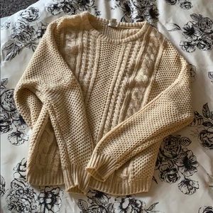 Cream Cable Knit Sweater